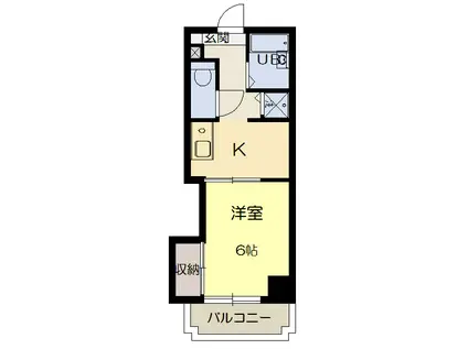 サンクリエイト江坂(1DK/6階)の間取り写真