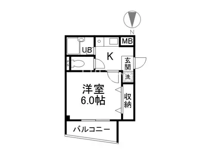 メゾン唐橋(1K/2階)の間取り写真