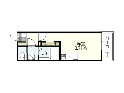 BIOTOP広瀬(ワンルーム/2階)の間取り写真