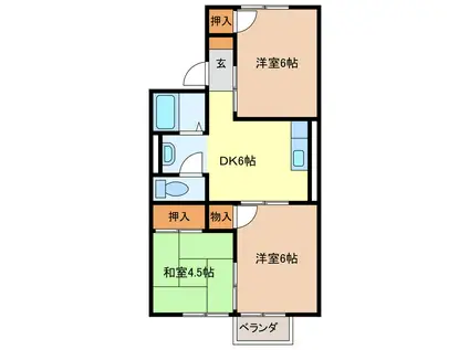 コーポファミリー(3DK/1階)の間取り写真