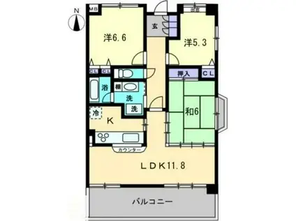 サウスフォレスト(3LDK/9階)の間取り写真