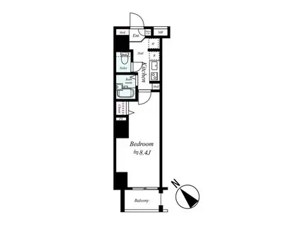 アイル川崎ステーションプラザ(1K/4階)の間取り写真