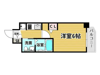 クリスタルグランツ大阪センターステーション(1K/8階)の間取り写真