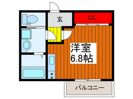 リュクスフェリシア川口(ワンルーム/1階)の間取り写真