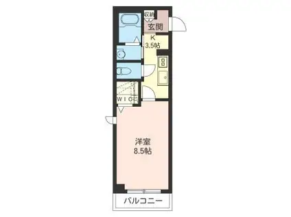 NEW RICH ニューリッチ(1K/3階)の間取り写真