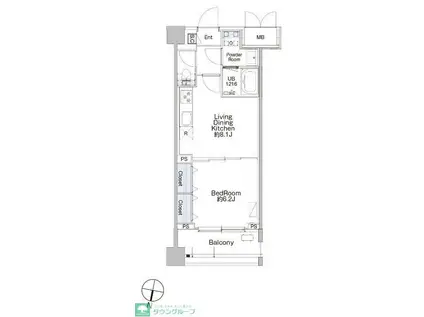 プロシード池上(1LDK/2階)の間取り写真