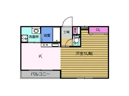 プランドール大浜(1K/2階)の間取り写真