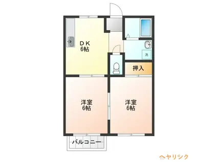 メゾン・ド・ブーケ(2DK/2階)の間取り写真