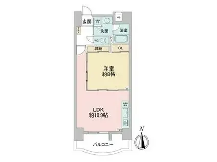 さくらHILLS 名駅ノース(1LDK/7階)の間取り写真