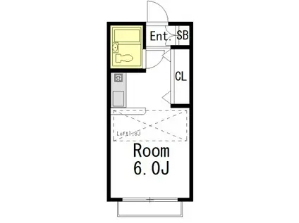 アップルハウス(ワンルーム/1階)の間取り写真