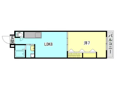 TRESORIII(1LDK/2階)の間取り写真