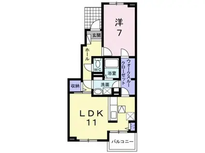 メルヘン フォレスト B(1LDK/1階)の間取り写真