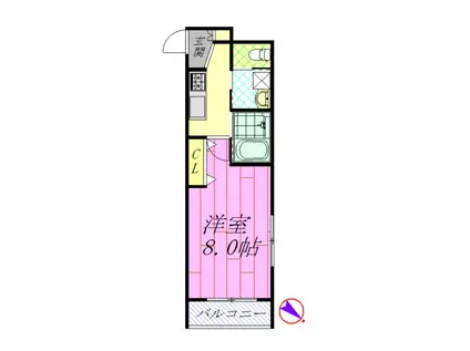 パラッツォ(1K/3階)の間取り写真