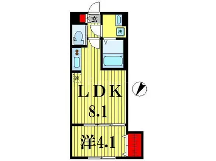 ROBOT HOME北小金(1LDK/2階)の間取り写真