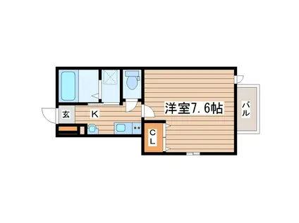 WALKERHILL東照宮(1K/1階)の間取り写真