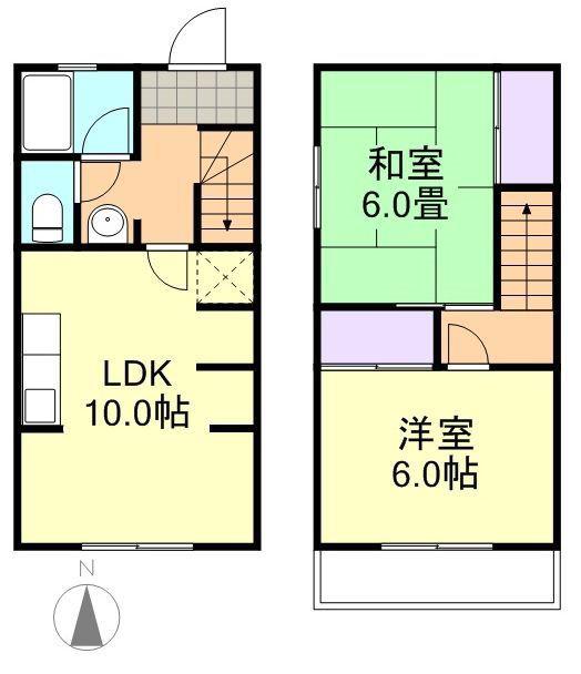 パークハイツツカサ A(2LDK/1階)の間取り写真