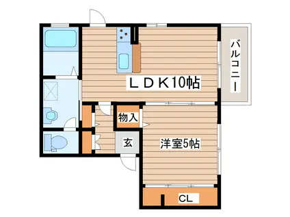 シャーメゾングレイス(1LDK/2階)の間取り写真