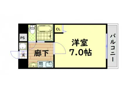 エステムコート心斎橋イーストエリジオン(1K/11階)の間取り写真