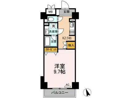 T1-FLAT(1K/6階)の間取り写真