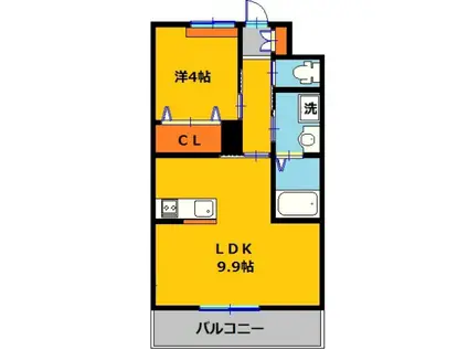 プリマベーラ(1LDK/1階)の間取り写真