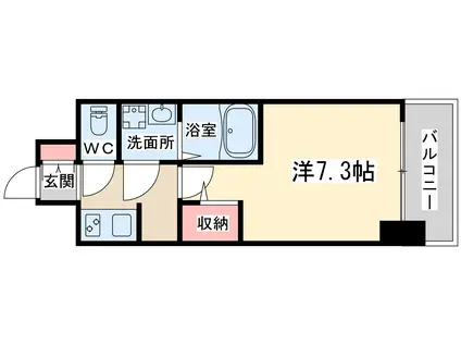 ラドゥセール西天満(1K/11階)の間取り写真