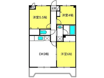 グランパレスNSK(3DK/1階)の間取り写真