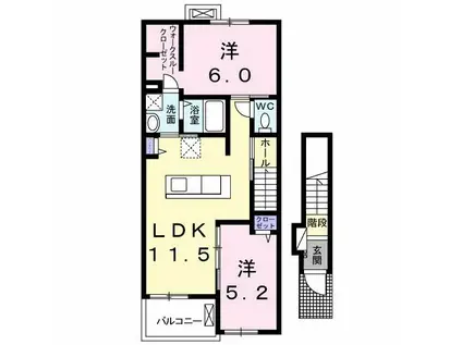 モーレフ(2LDK/2階)の間取り写真