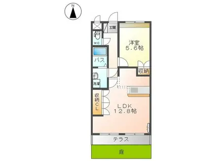 クレアーレ(1LDK/1階)の間取り写真