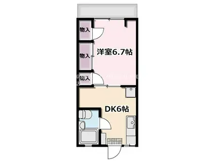 ハイム美晴(1DK/1階)の間取り写真