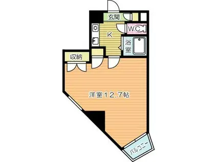 メゾン・ド・カリス(1K/6階)の間取り写真