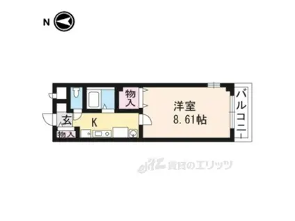 トムズガーデン(1K/2階)の間取り写真