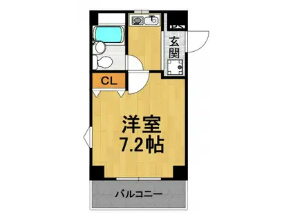 プレンティハウス(1K/2階)の間取り写真