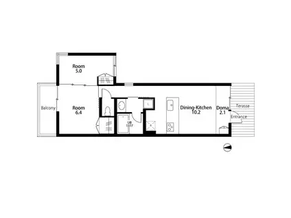 ROJI COURT MOTOKI(2LDK/2階)の間取り写真