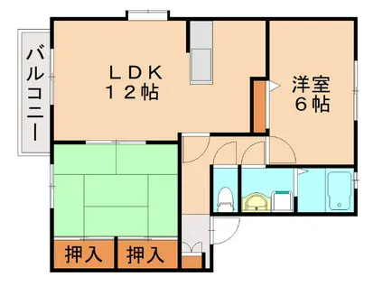 ファインヒルズ(2LDK/2階)の間取り写真