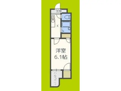 プレール新町(1K/5階)の間取り写真