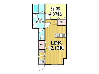 MONTE BIANCO(1LDK/1階)の間取り写真