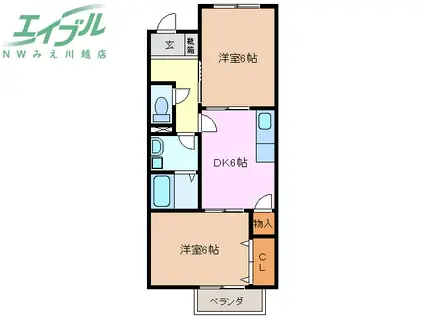 THE TOMORROW(2DK/1階)の間取り写真