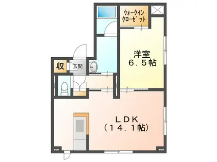 エステイ学南町(1LDK/1階)の間取り写真