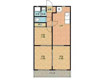 メゾンかもめ(3DK/1階)の間取り写真