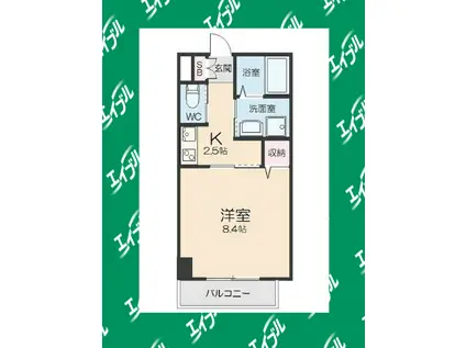 FIELD VILLAGE SASASHIMA(1K/2階)の間取り写真