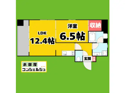 エルミタージュ新栄(1LDK/3階)の間取り写真