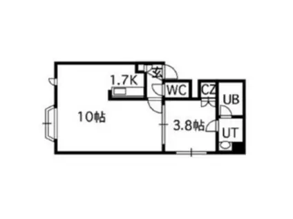 ルミエール大通(1LDK/2階)の間取り写真