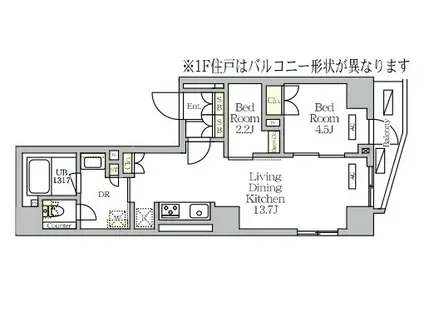 NOGATA RESIDENCE(2LDK/3階)の間取り写真