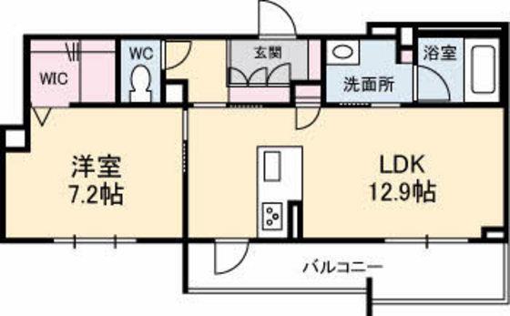 シャーメゾンシャイン(1LDK/2階)の間取り写真