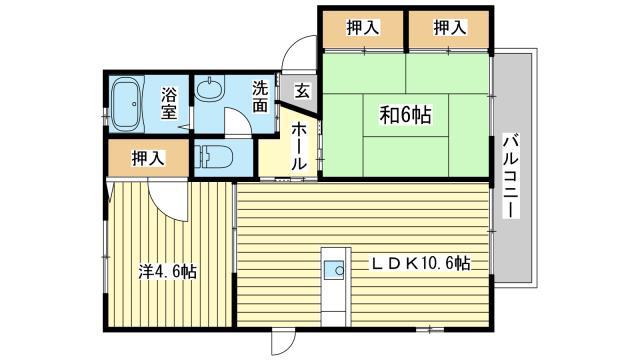 シャーメゾン堂本(2LDK/2階)の間取り写真