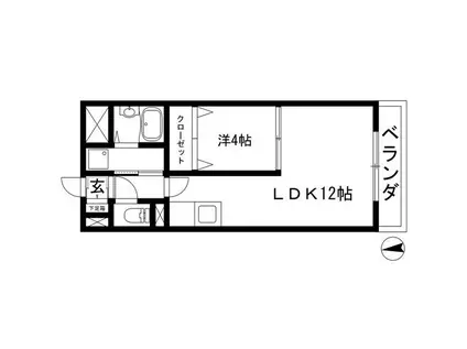 サンマール牛巻(1LDK/6階)の間取り写真