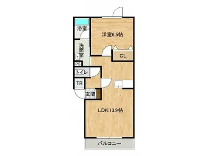 リラクオーレ(1LDK/1階)の間取り写真