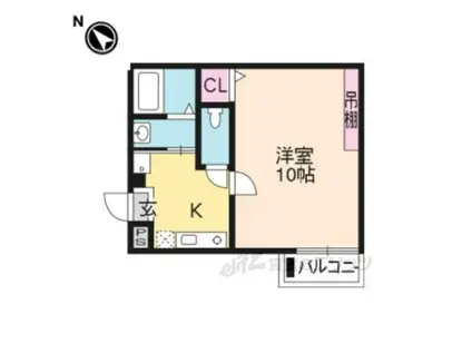 アークリード大津(1K/4階)の間取り写真