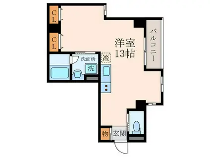 フェリシアス(ワンルーム/4階)の間取り写真