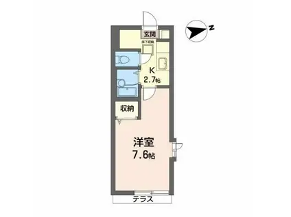 ラ・フォーレ台原(1K/1階)の間取り写真